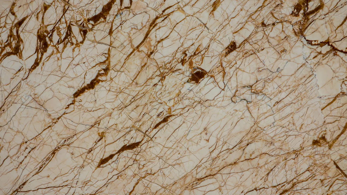 Cream travertine marble with dark brown veining
