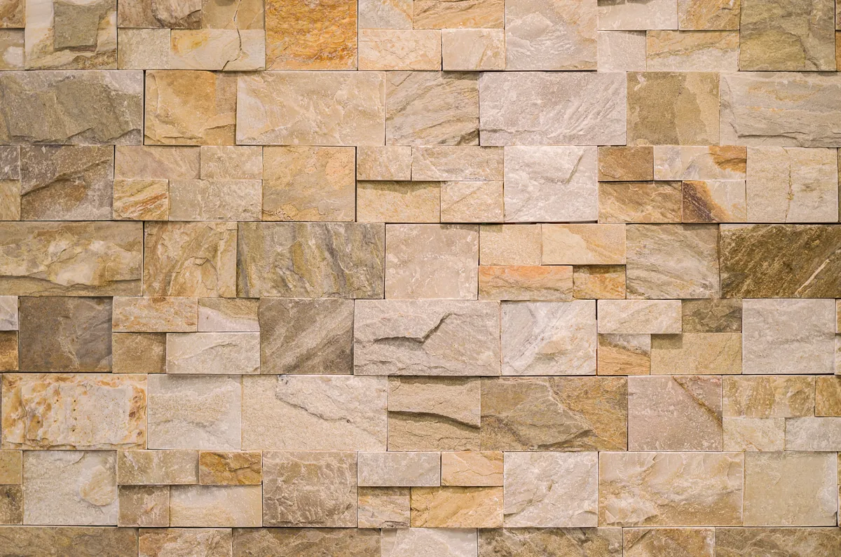 Beige stacked stone slats texture
